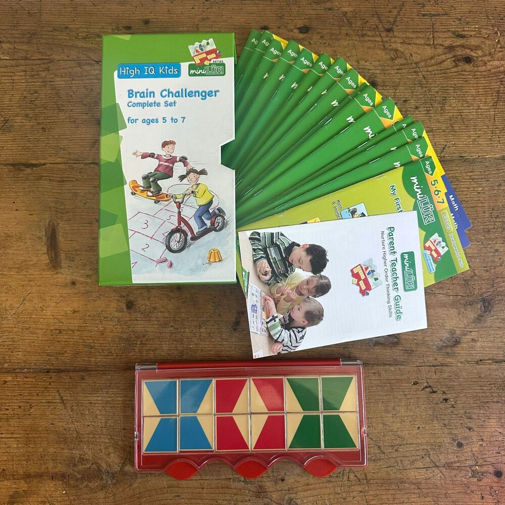 MiniLUK High IQ Kids Brain Challenger Complete Set HomeSchool Learning Excersize